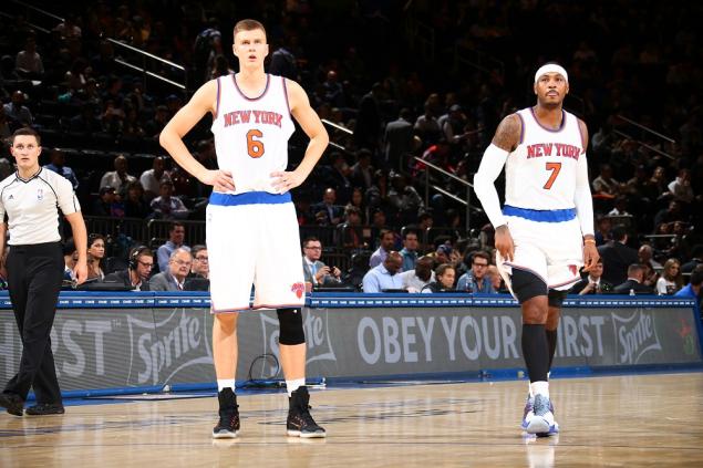 Kristaps Porzingis e Carmelo Anthony