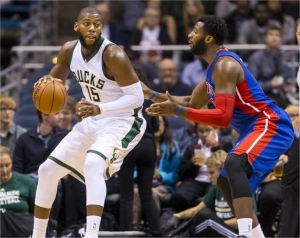 Greg Monroe e Andre Drummond a duello.