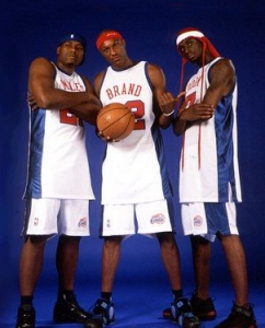 Da sinistra. Darius Miles, Elton Brand e Lamar Odom, i volti della franchigia a cavallo tra i due millenni