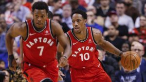 Kyle Lowry (#7) e Demar DeRozan (#10), leader storici dei Raptors