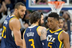 Grandissima regular season per i Jazz di Rudy Gobert (a sinistra), Ricky Rubio e Donovan Mitchell