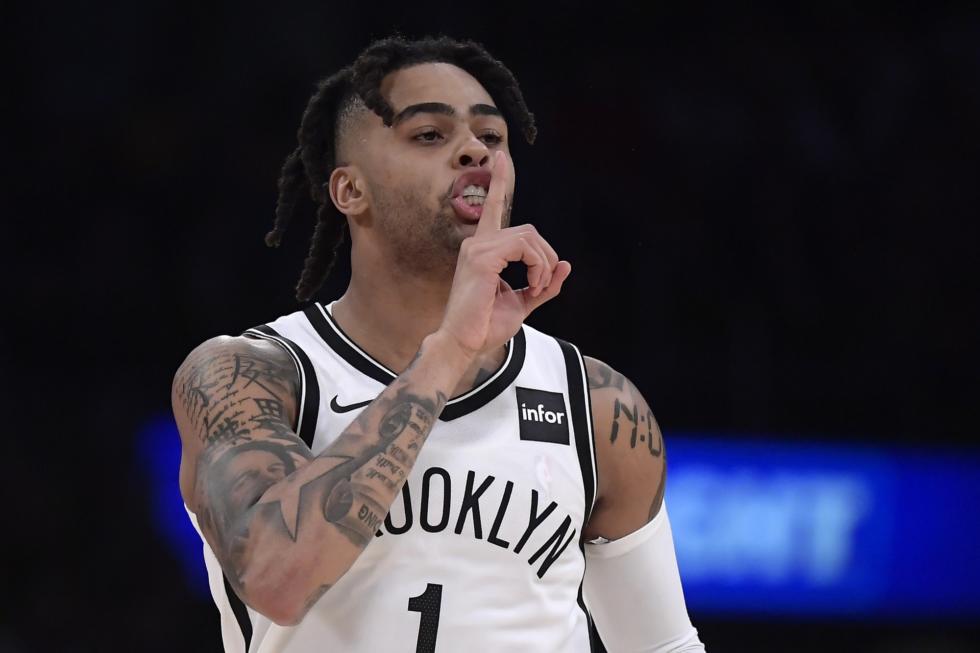 D'Angelo Russell, Los Angeles Lakers vs Brooklyn Nets at Staples Center