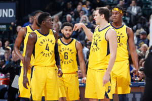 Ottima stagione per gli Indiana Pacers, nonostante l'infortunio di Victor Oladipo (#4)