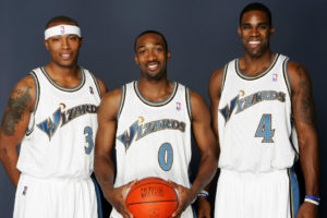 Caron Butler, Gilbert Arenas e Antawn Jamison, i 'Big Three' degli Wizards Anni 2000