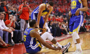 Kevin Durant e Klay Thompson, gravemente infortunati durante le Finals